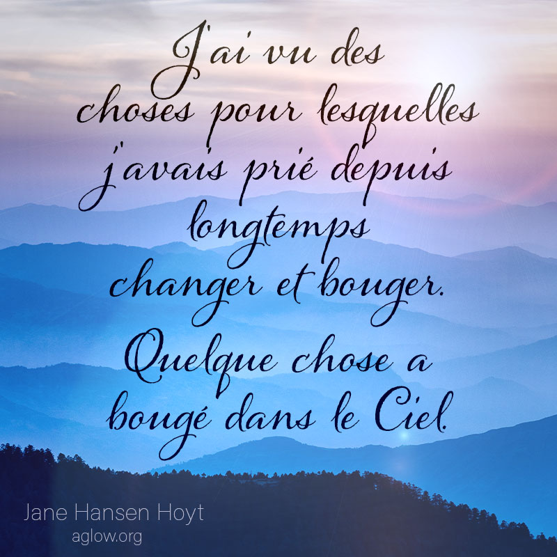 les choses sont en mouvement